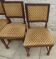 3 antique style chairs with velvet seats and backrests