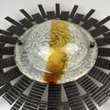 60s 70s Brutalist wall lamp wall light iron & glass by Honsel Leuchten