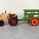 Wooden tractor with trailer, antique toy