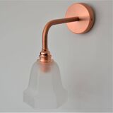 Frosted glass wall light and copper support
