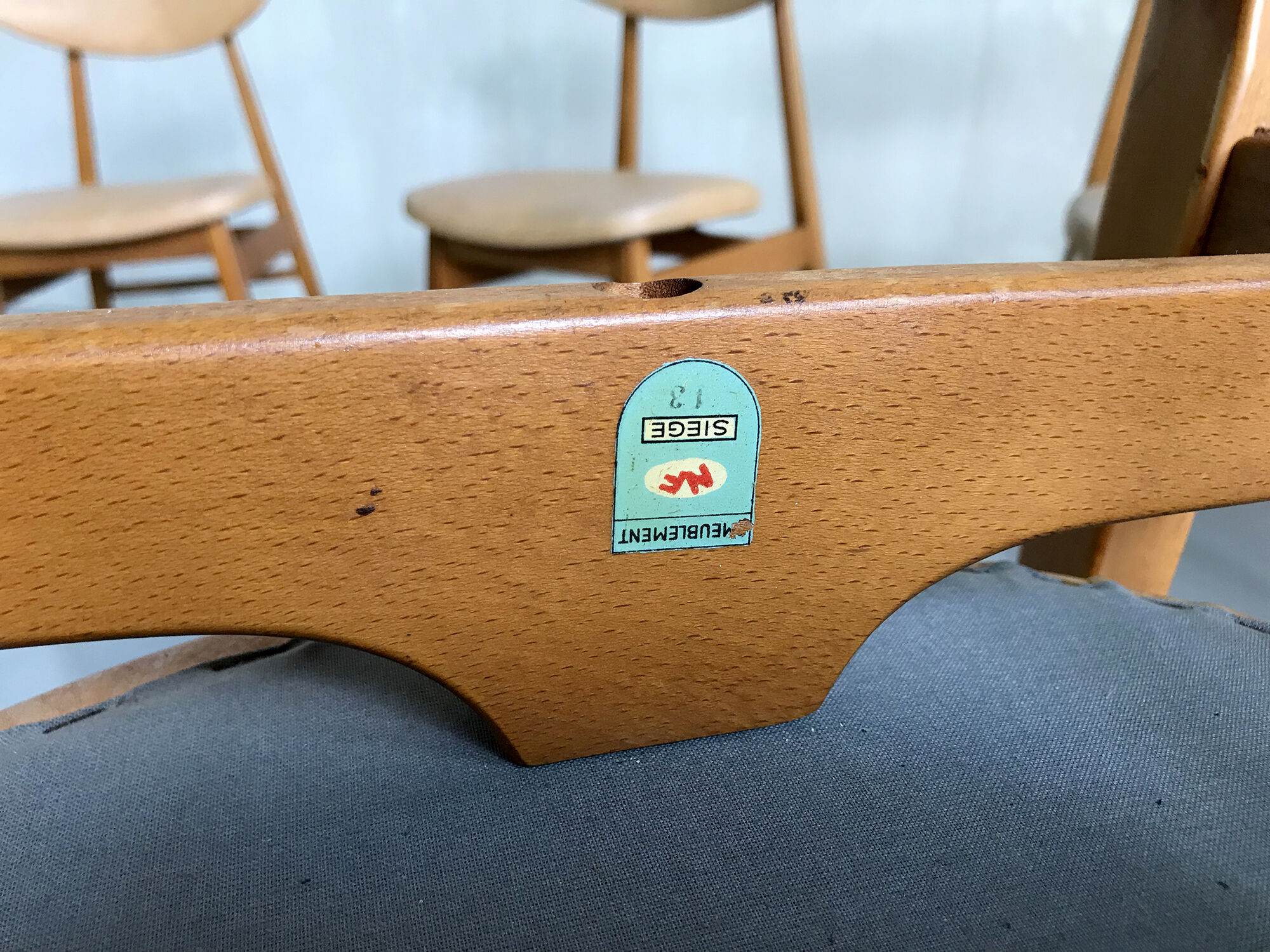 Series of 6 chairs, France 1960