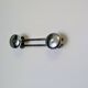 Double wall hook in chrome metal, vintage style.
