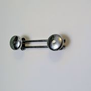 Double wall hook in chrome metal, vintage style.