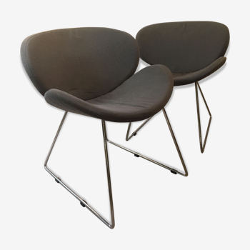 Set of two grey design chairs