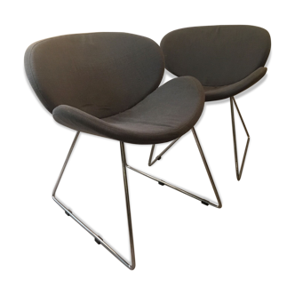 Set of two grey design chairs
