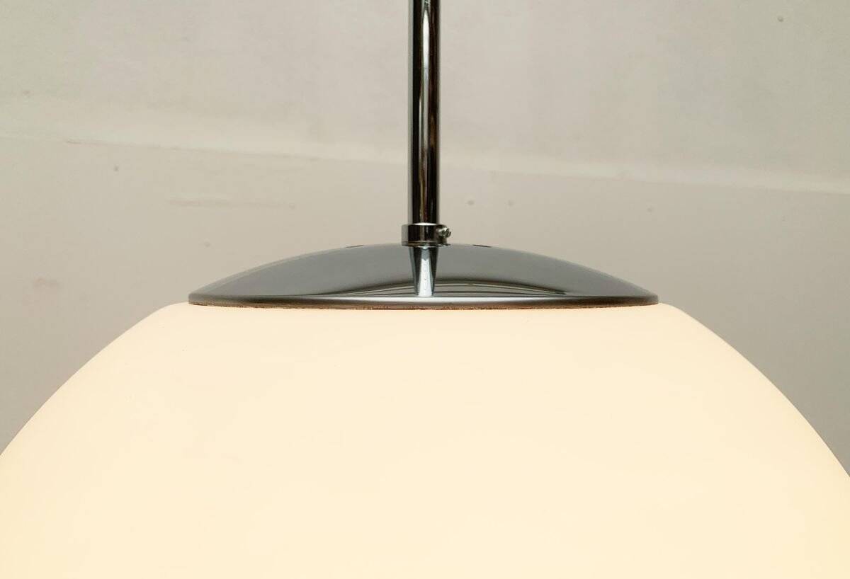 Vintage glass ball pendant lamp in German space style by Limburg.