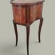 Curved side table in Louis XV style with marquetry - late 19th century