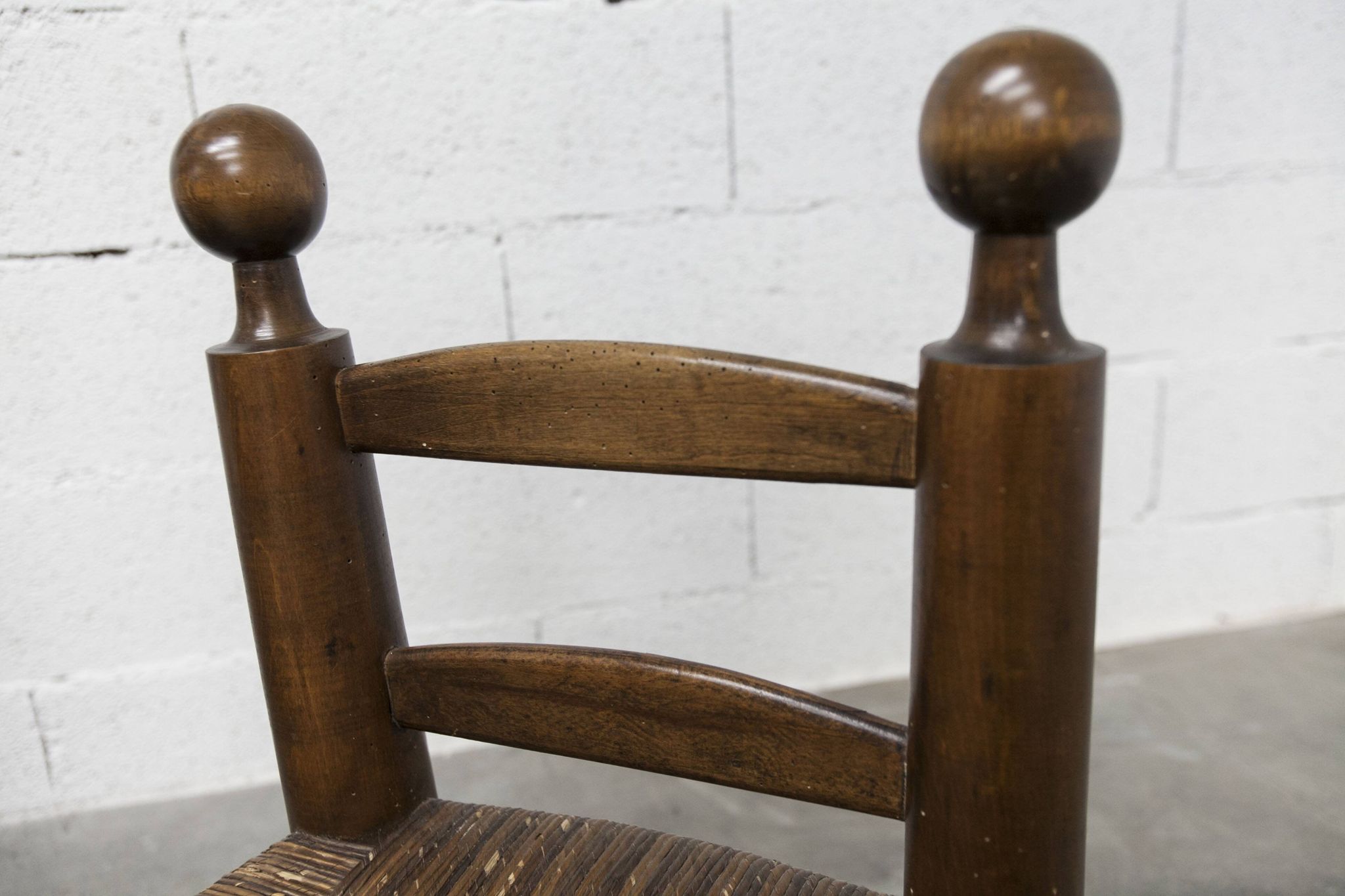 Chaise enfant 1960 chêne et osier