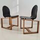 Chaises italiennes minimalistes en bois courbé des années 70, frêne et ébène