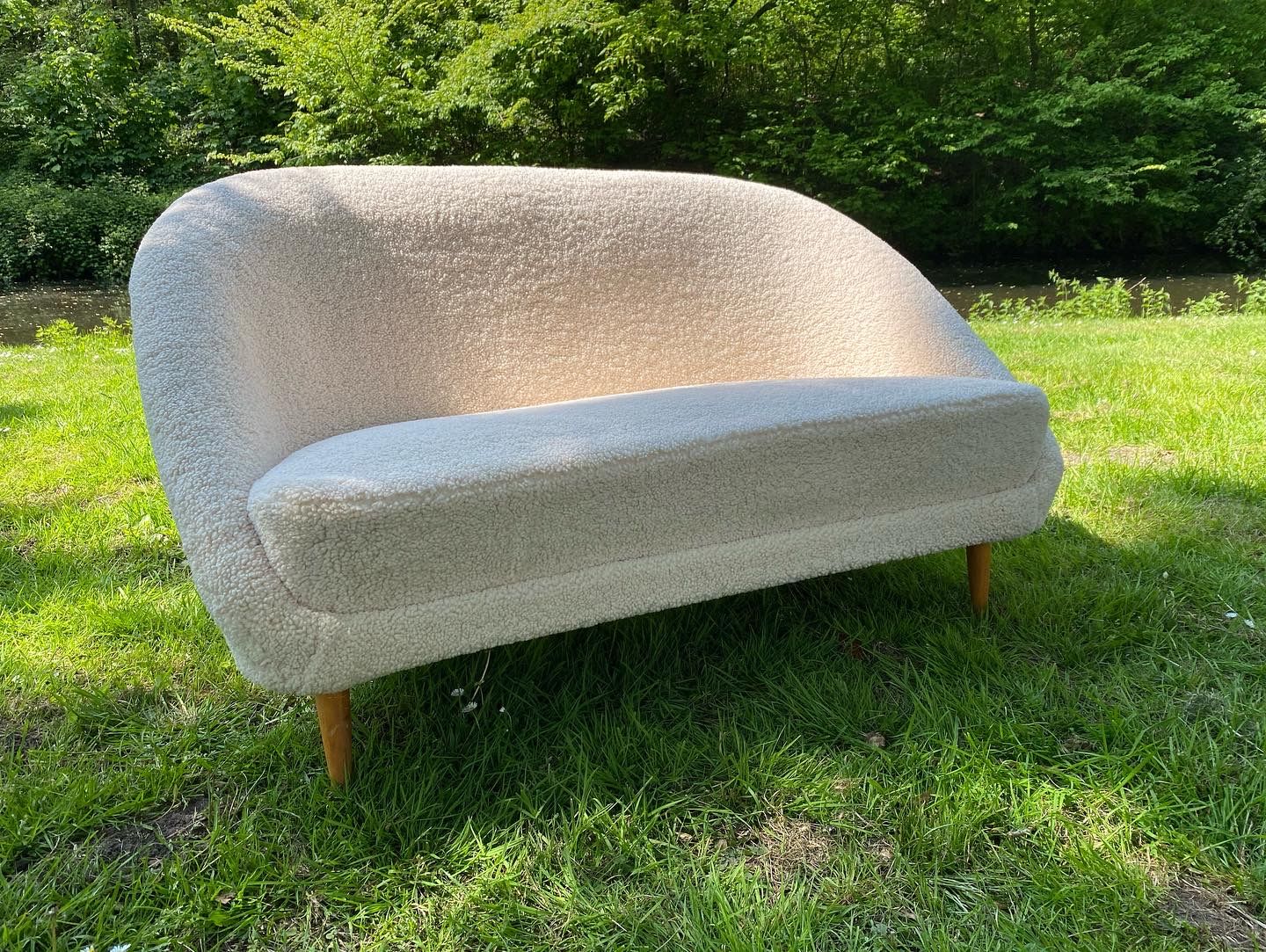 Canapé vintage bouclé 115 par Theo Ruth pour Artifort, années 1950