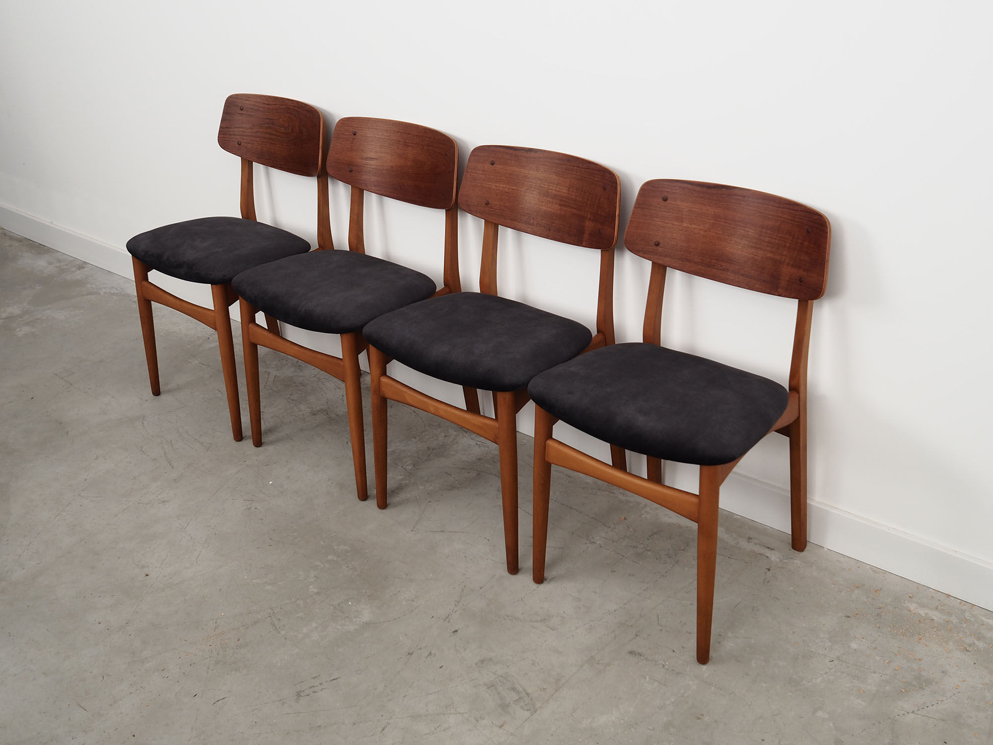 Set of four teak chairs, Danish design, 1960s, production: Denmark