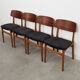Set of four teak chairs, Danish design, 1960s, production: Denmark