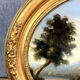 fixed under glass has oval view louis era Philip around 1830 animated lakescape