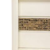 Luciano Frigerio. Pair of lacquered wood and bronze bedside tables. 1970s.