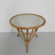 Bamboo coffee table with round glass top