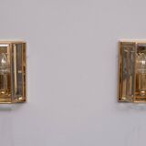 Pair Hollywood Regency Brass Wall lamps 1970s Germany