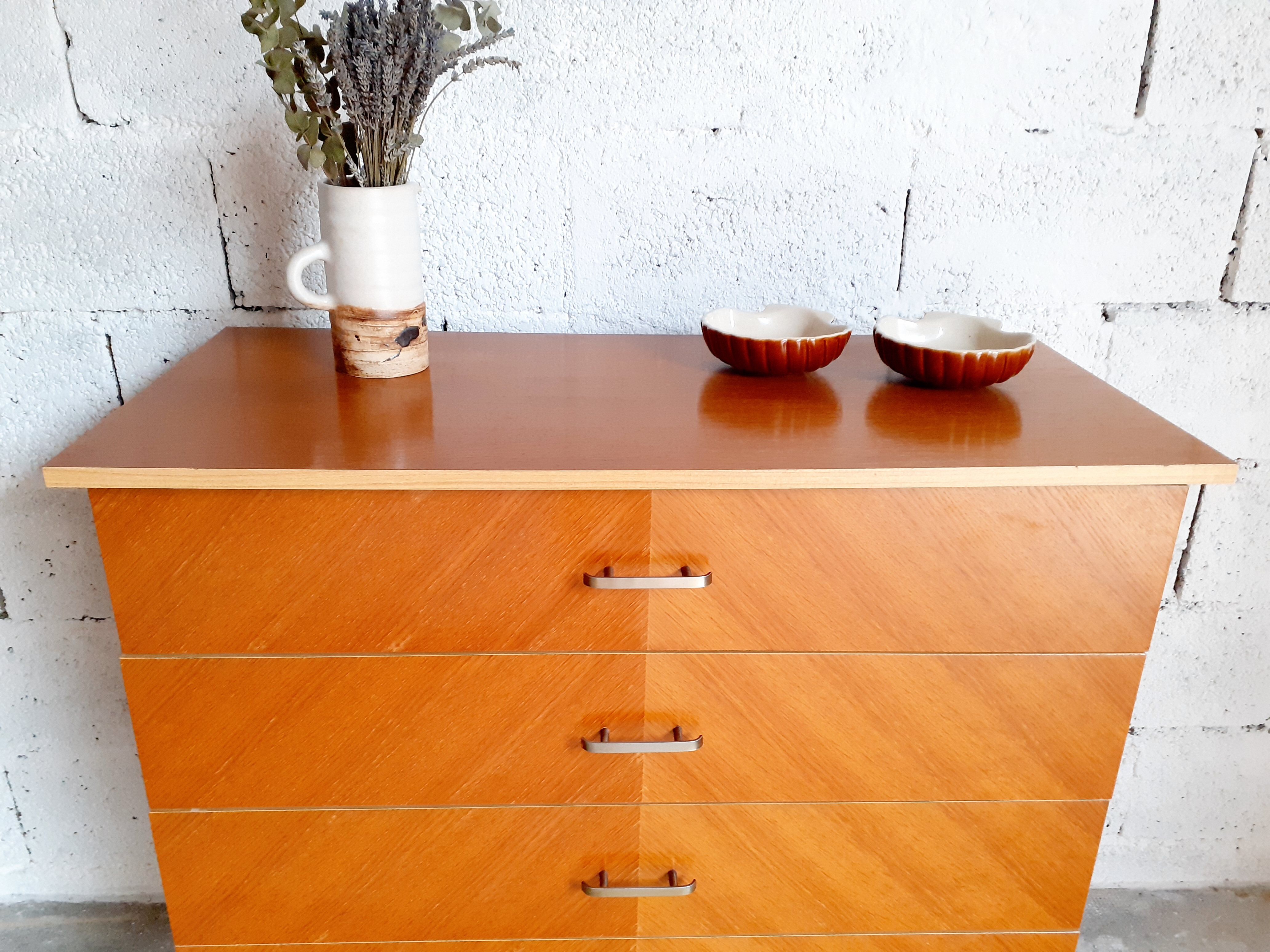 Commode vintage années 50 60 en bois