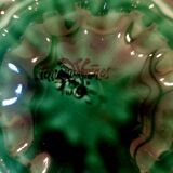 Antique green majolica oyster dish – Sarreguemines