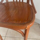Fauteuil ancien baumann bois dossier cintré vintage