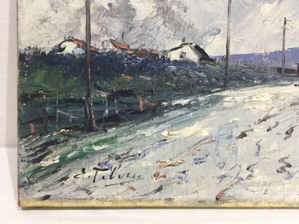 E. Febvre - Huile Sur toile « roulotte »