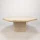 Table Basse Octogonale italienne en Travertin, 1980s