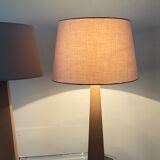 Pair of vintage terracota ceramic column lamps