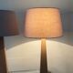 Pair of vintage terracota ceramic column lamps