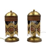 Ensemble de 2 lampes de table en laiton du milieu du siècle, Italie années 1940