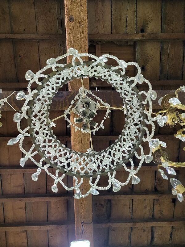 6-Light Funnel Pearl Tassel Chandelier