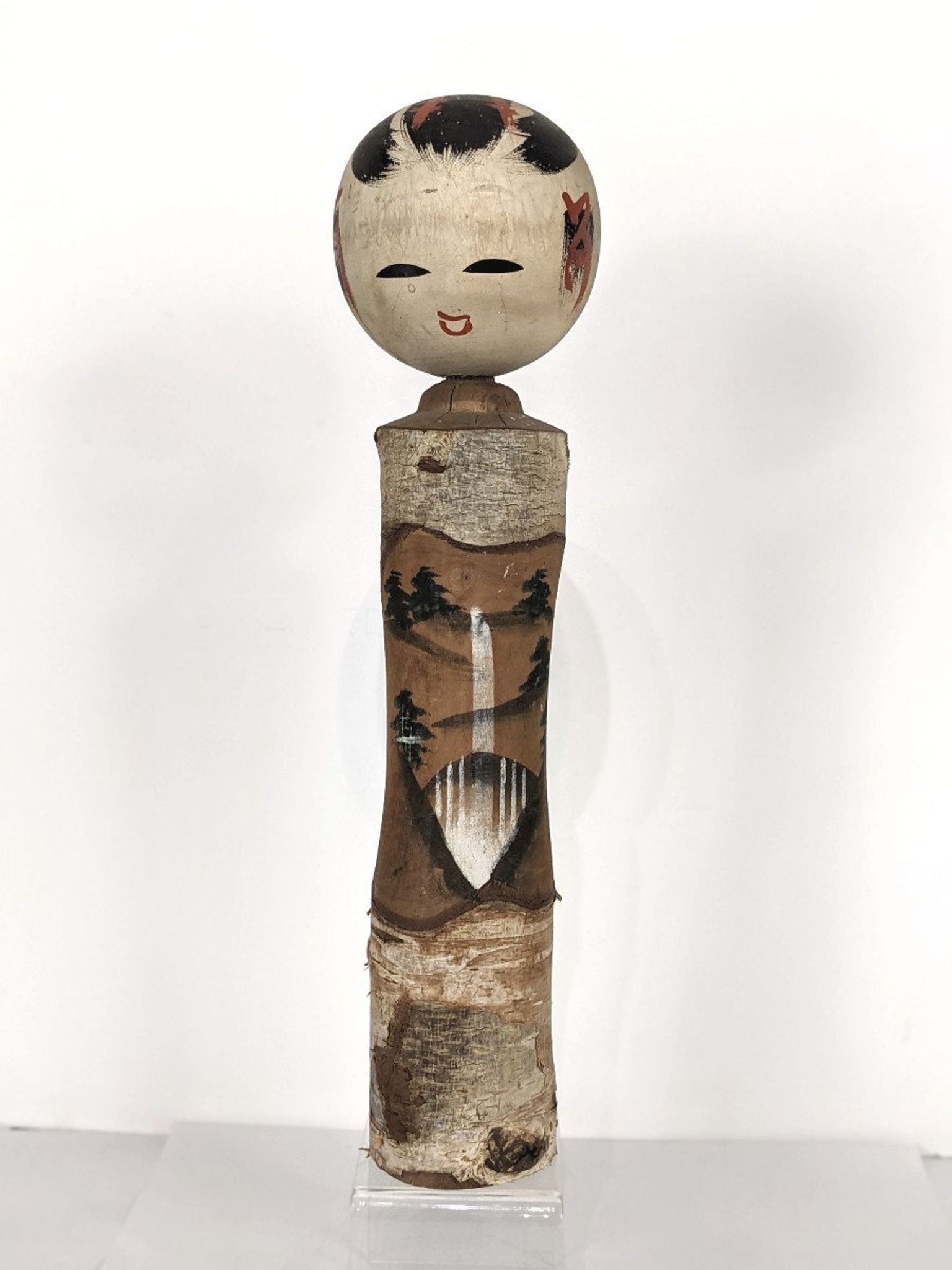 Kokeshi with Nô face theater Japan 1950-60