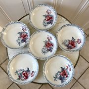 Lot of 6 hollow plates cap digoin sarreguemines model "lot" 30s