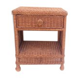 Wicker and rattan bedside table