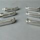 6 duck-shaped knife holders in silver metal with flower holder, Art Deco