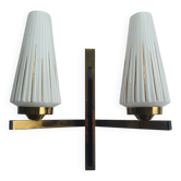 Antique gold two-light wall light