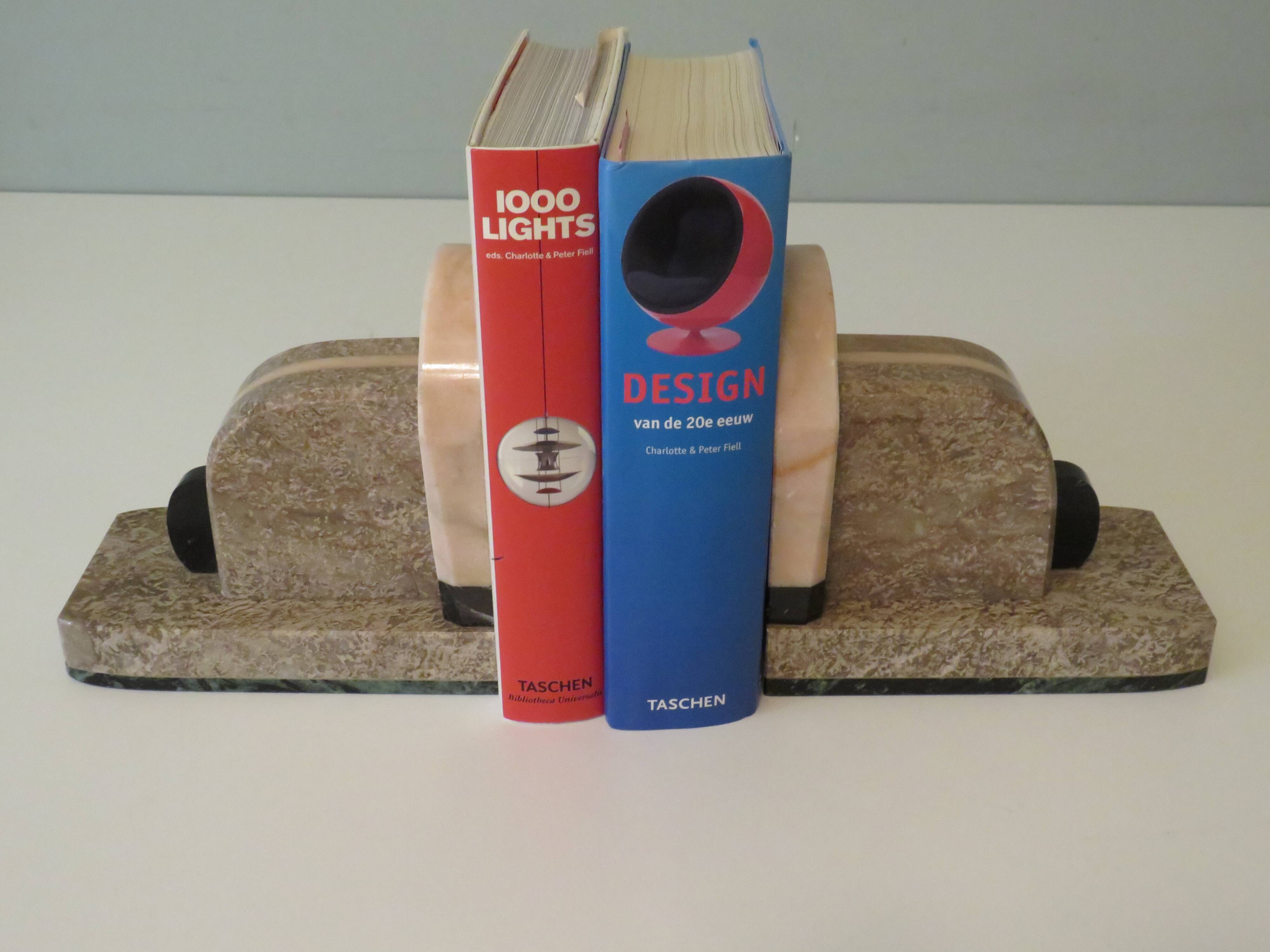Pair of Art Deco marble bookends from the 1930s