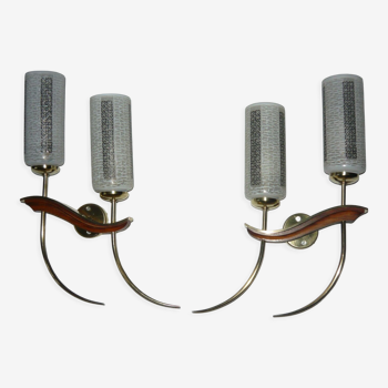 Pair of wall lamps years 50