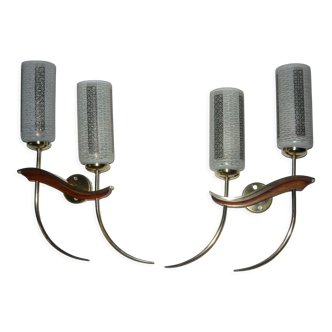 Pair of wall lamps years 50