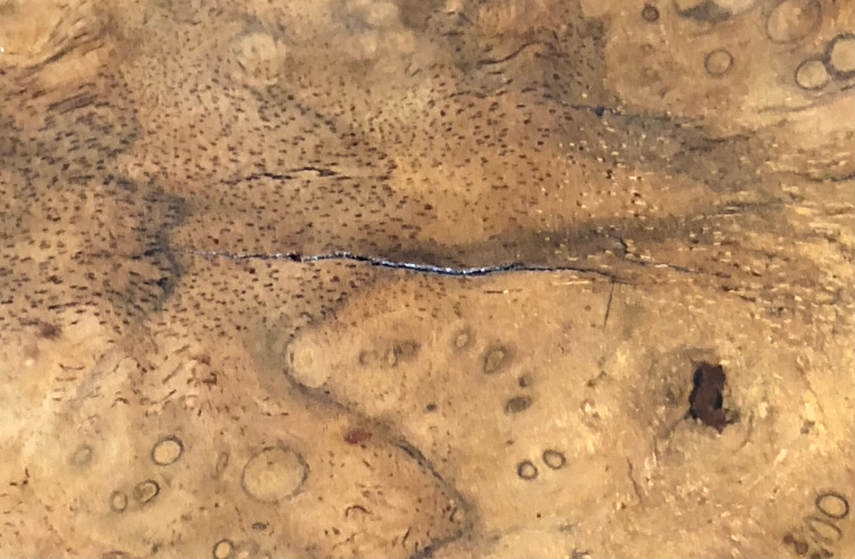 Pedestal table / side table Art Deco era in walnut bramble veneer
