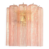 Mid-Century Modern Style Pink "Squared" Murano Glass Wall Sconce