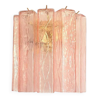 Mid-Century Modern Style Pink "Squared" Murano Glass Wall Sconce