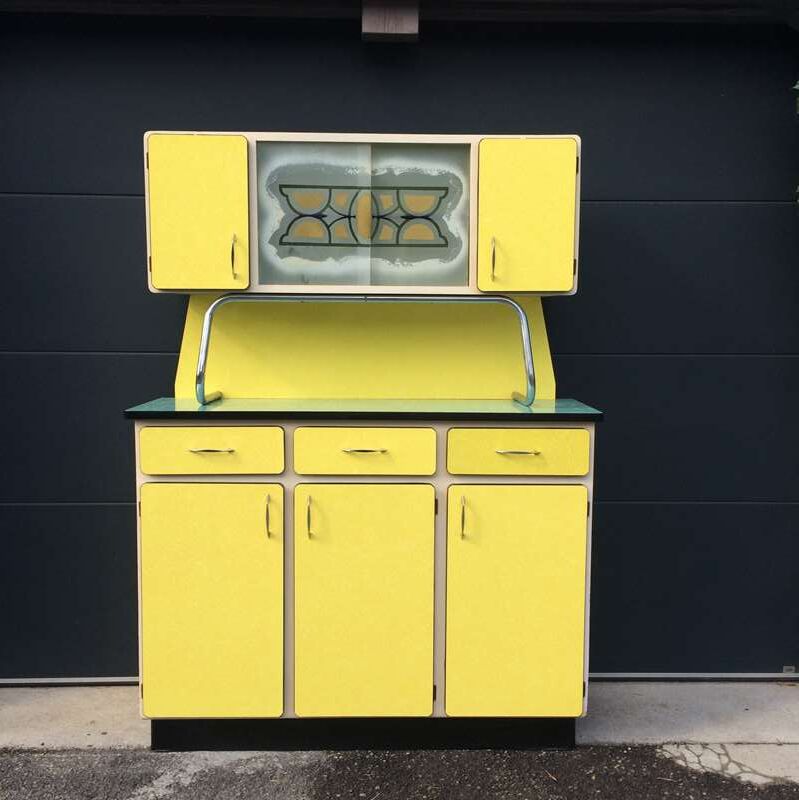 Yellow Formica buffet