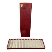 Old series of 12 bayel crystal knife holders + vintage box