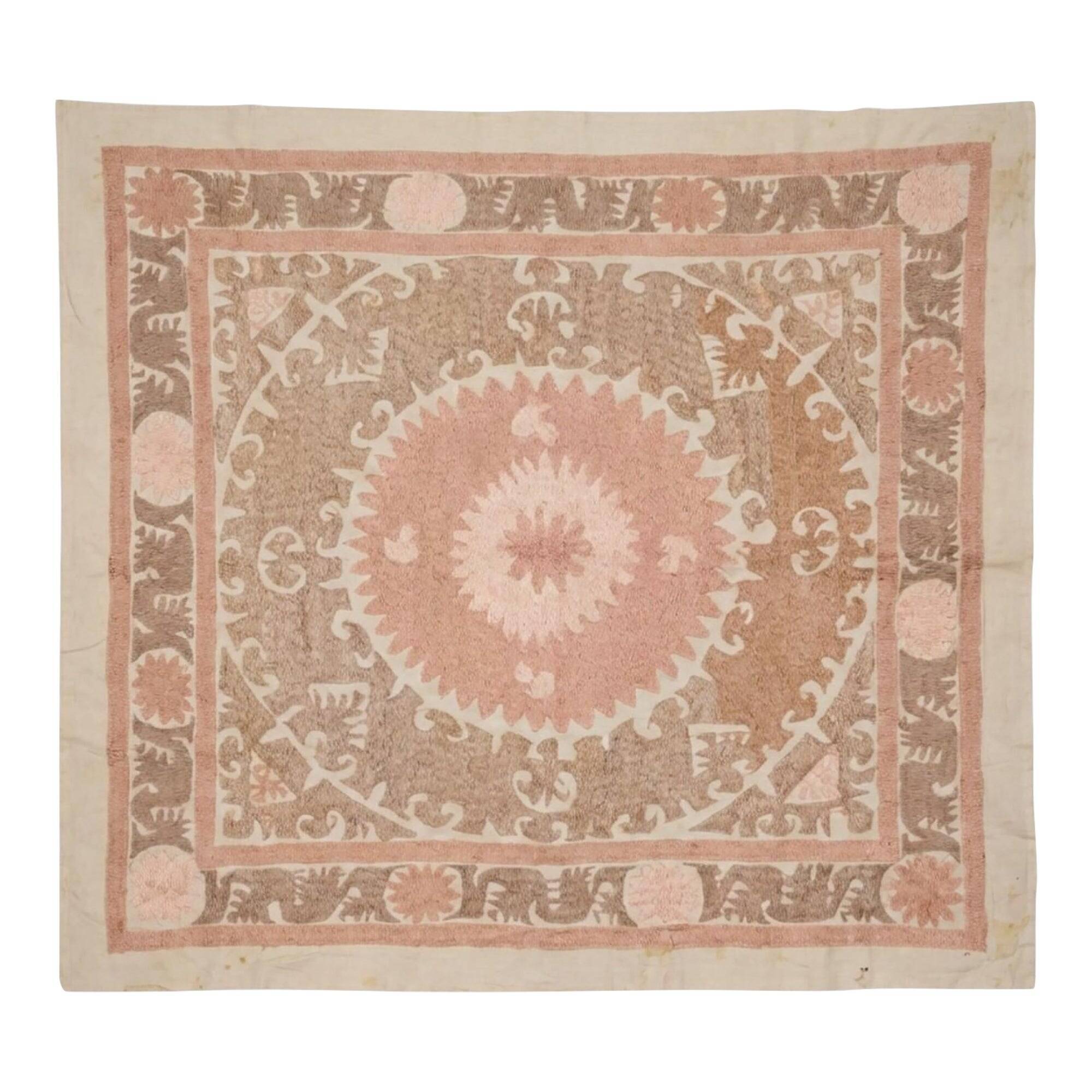 Vintage hand-embroidered tablecloth 124x143 cm