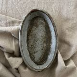 Oval bowl in glazed ceramic stoneware with sanded loir, C&T Robert 1970