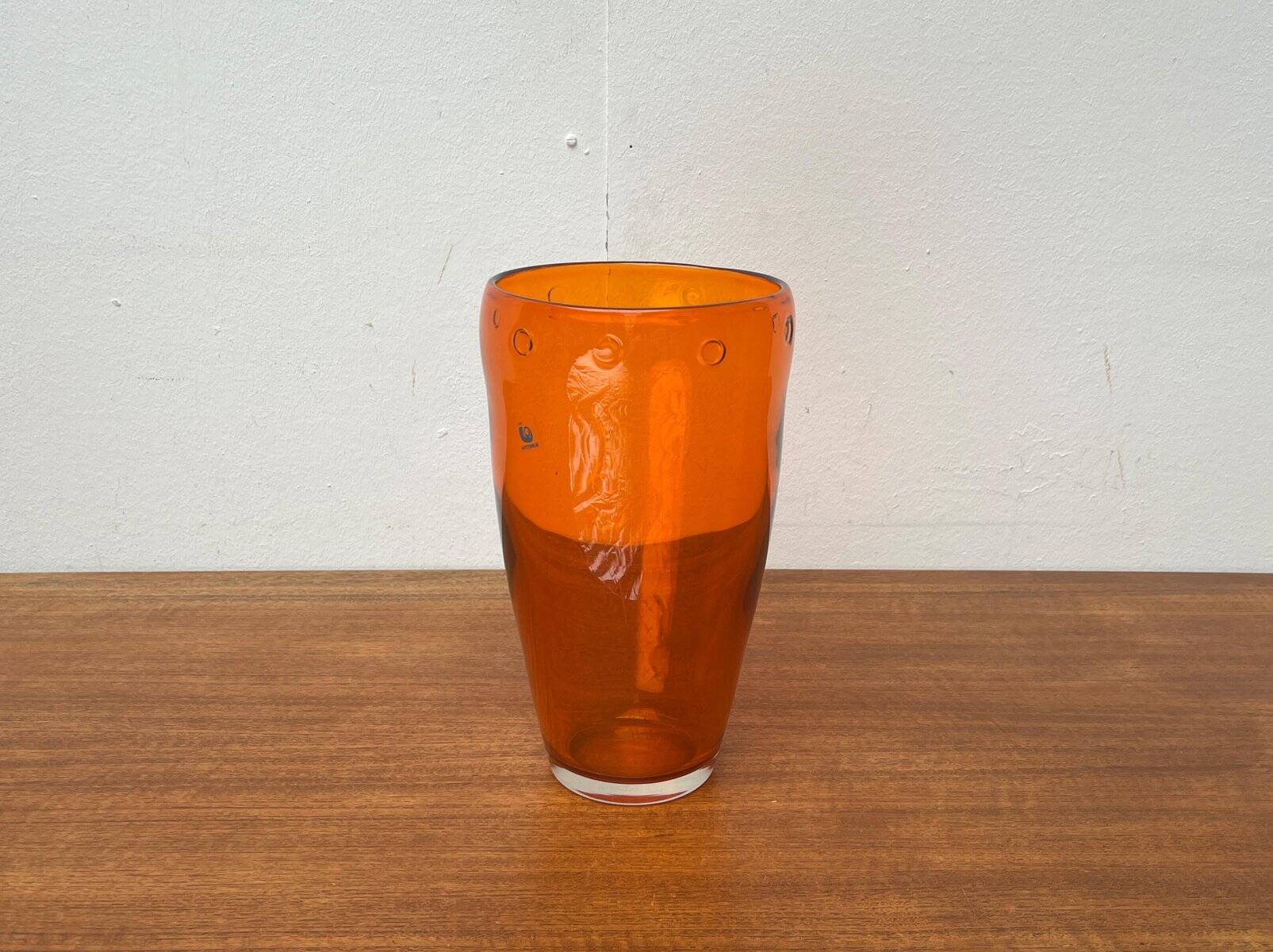 Vintage glass vase by Hysteria, 1980s.