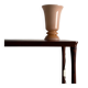Lampe de table en verre opalin couleur chair | Suède | Années 1960