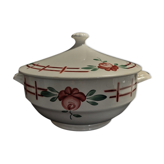 Earthenware soup tureen Sarreguemines décor Castile