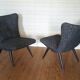 Fauteuil chauffeuse wing chair années 50