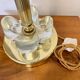 Base de lampe de table en laiton et verre vintage