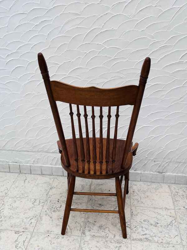 Chaise haute vintage années 60 en bois massif style campagne chic